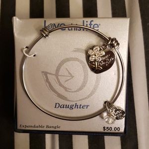 "Daughter" Expandable Bangle Silver